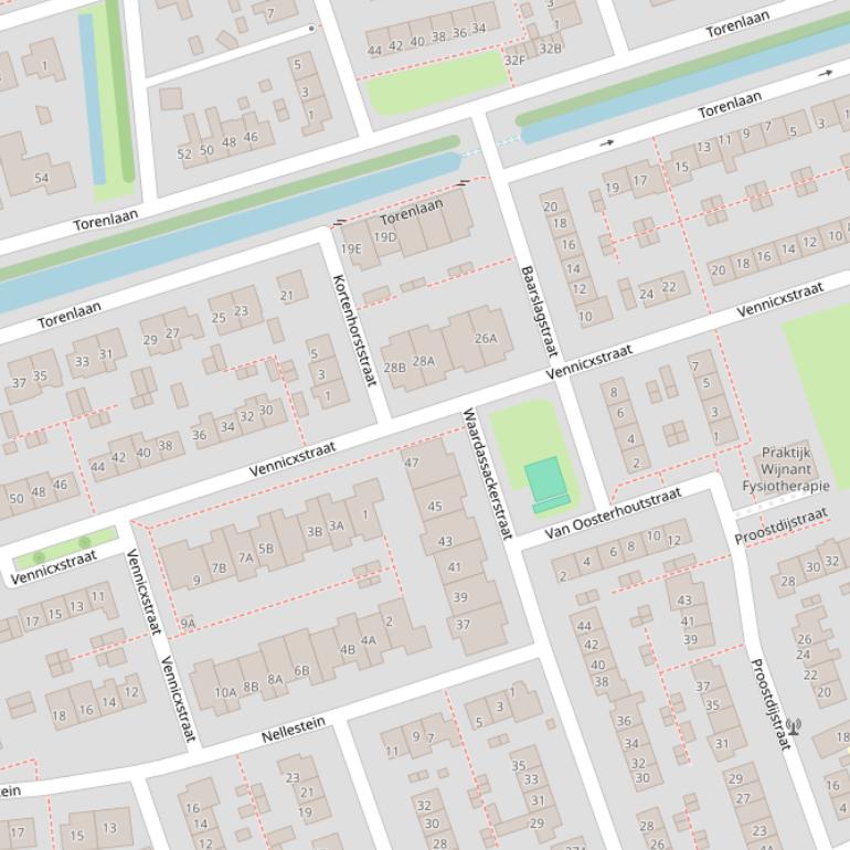 Kaart van de Vennicxstraat.