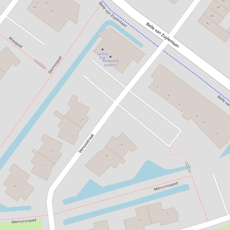 Kaart van de Venusstraat.