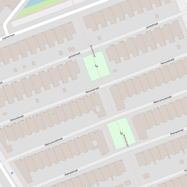 Kaart van de Venusstraat.