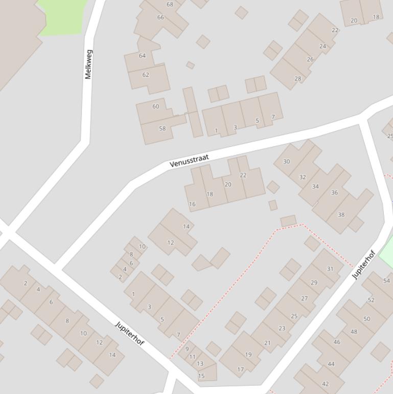 Kaart van de Venusstraat.