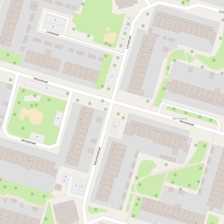 Kaart van de Venusstraat.