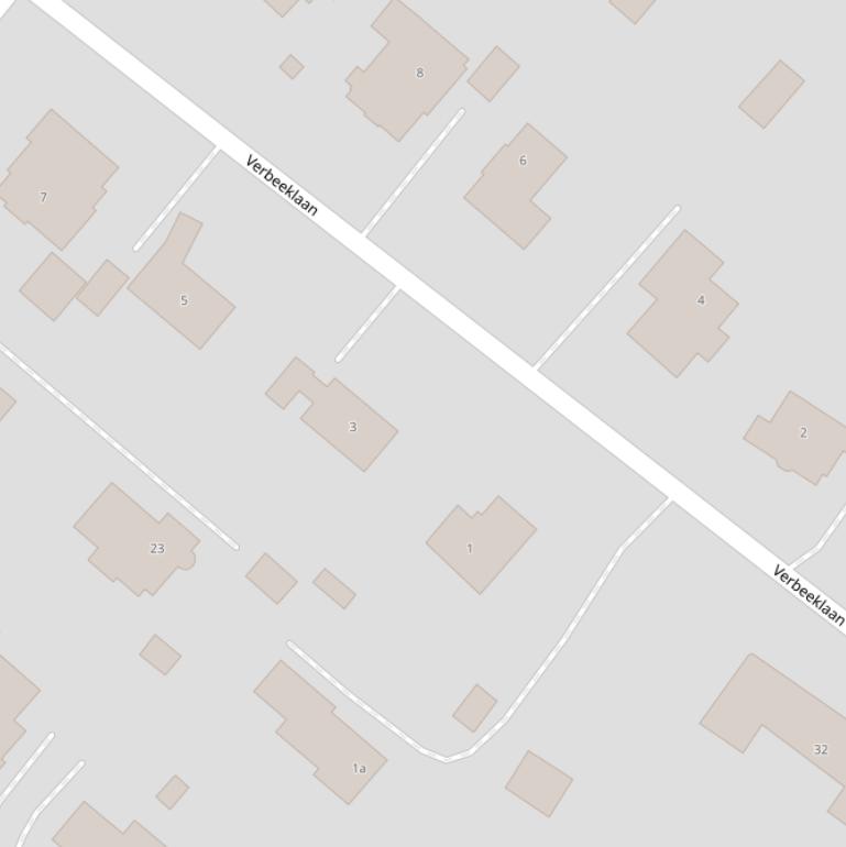 Kaart van de Verbeeklaan.
