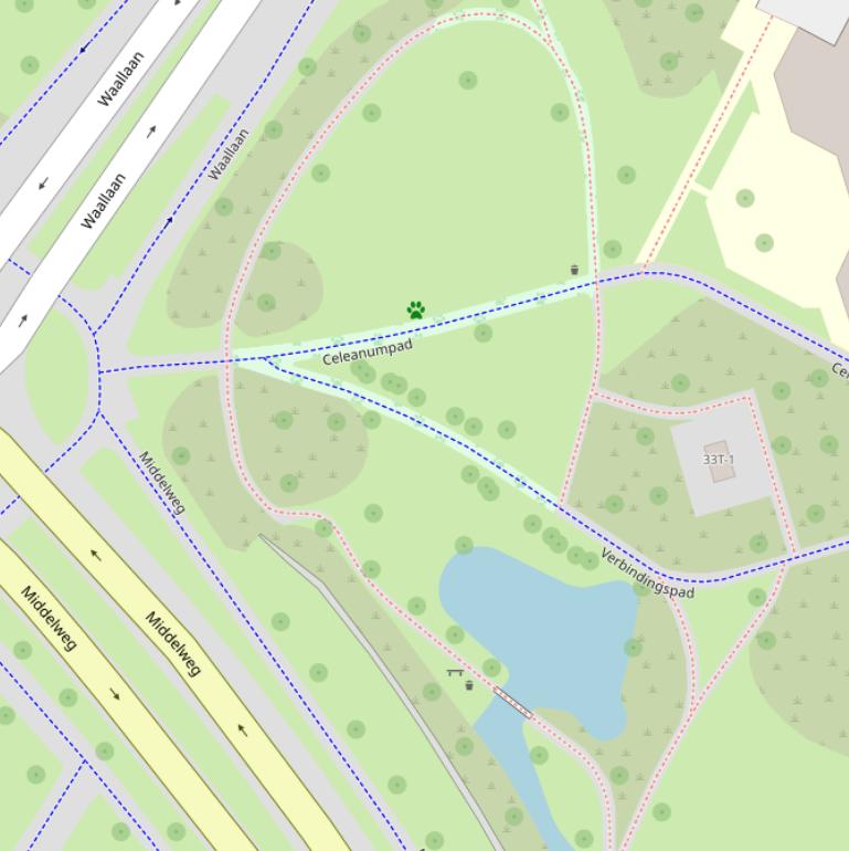 Kaart van het Verbindingspad.