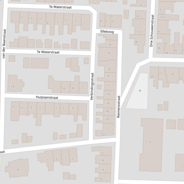 Kaart van de Verbindingsstraat.