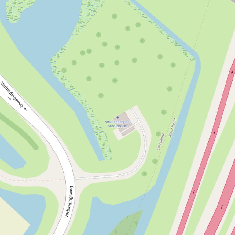 Kaart van de Verbindingsweg.