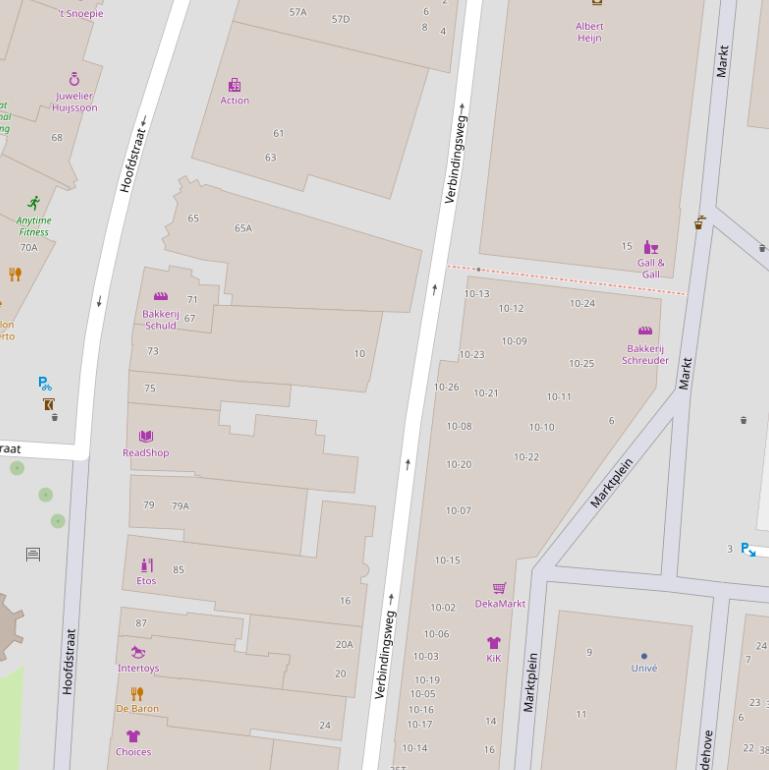 Kaart van de Verbindingsweg.