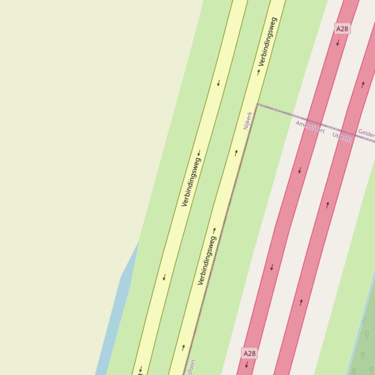 Kaart van de Verbindingsweg.