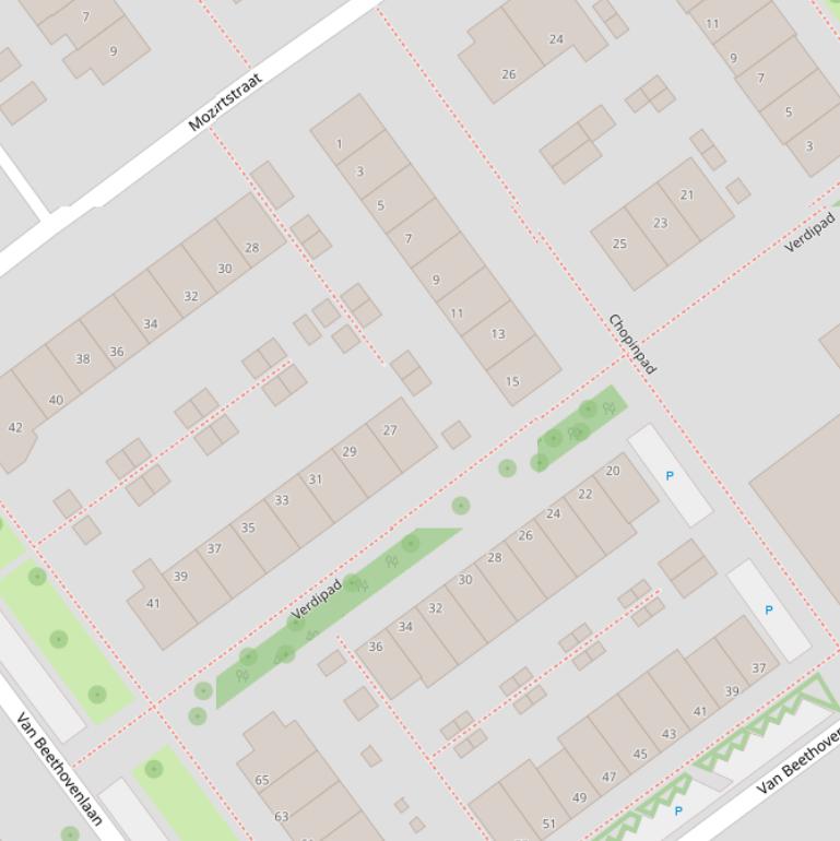 Kaart van het Verdipad.