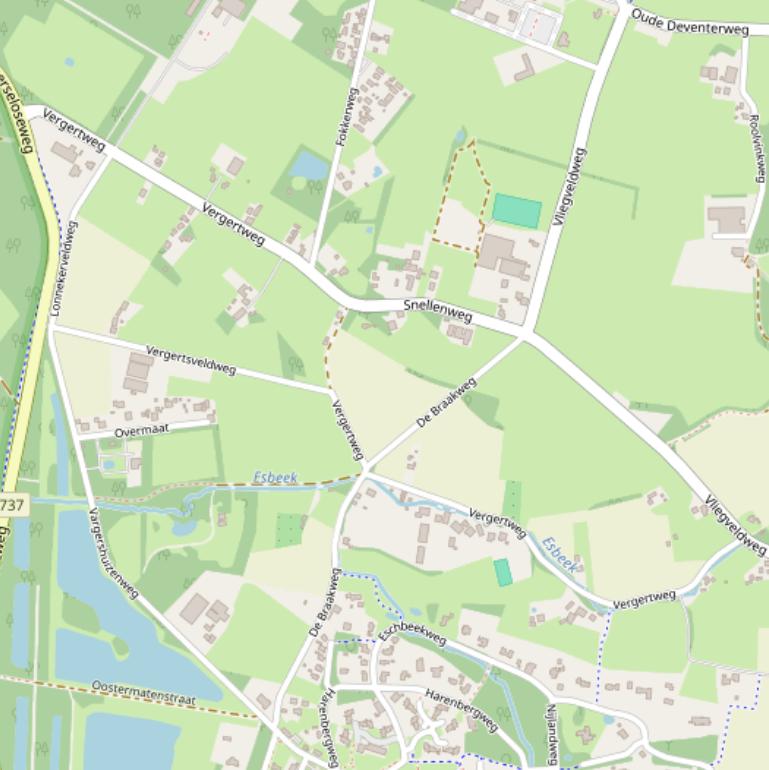 Kaart van de Vergertweg.