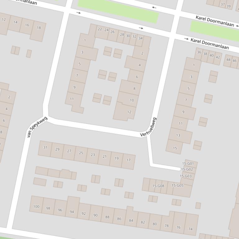 Kaart van de Verhuellweg.