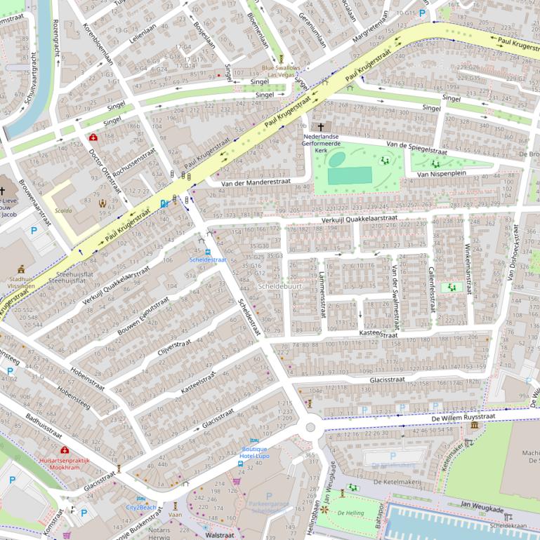 Kaart van de Verkuijl Quakkelaarstraat.