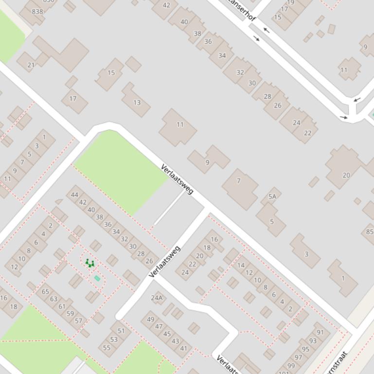 Kaart van de Verlaatsweg.