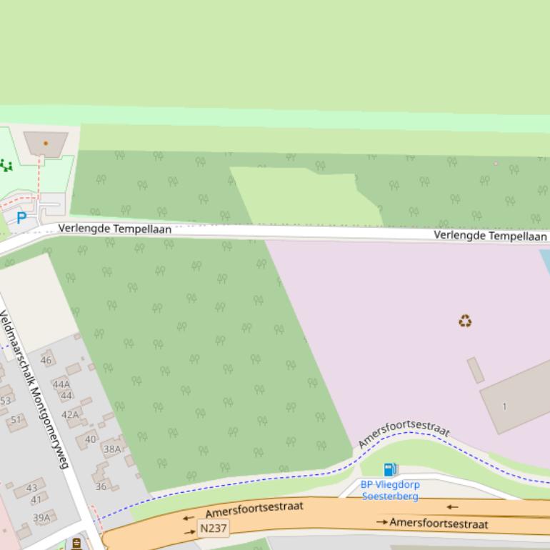 Kaart van  Verlengde Tempellaan.