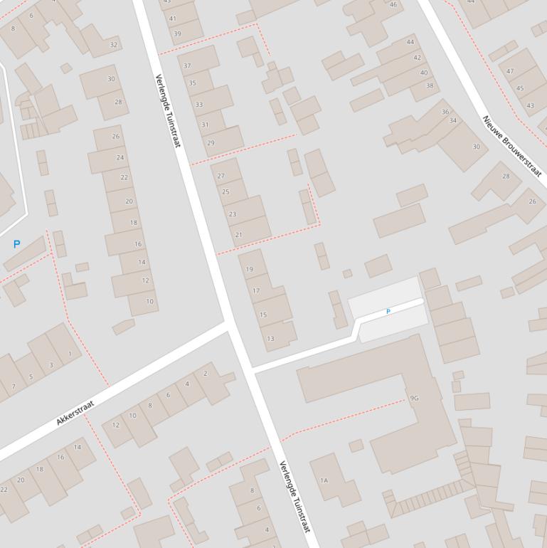 Kaart van  Verlengde Tuinstraat.