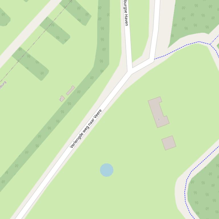 Kaart van  Verlengde weg naar Veere.