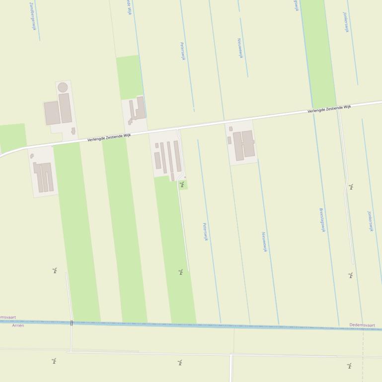 Kaart van  Verlengde Zestiende Wijk.