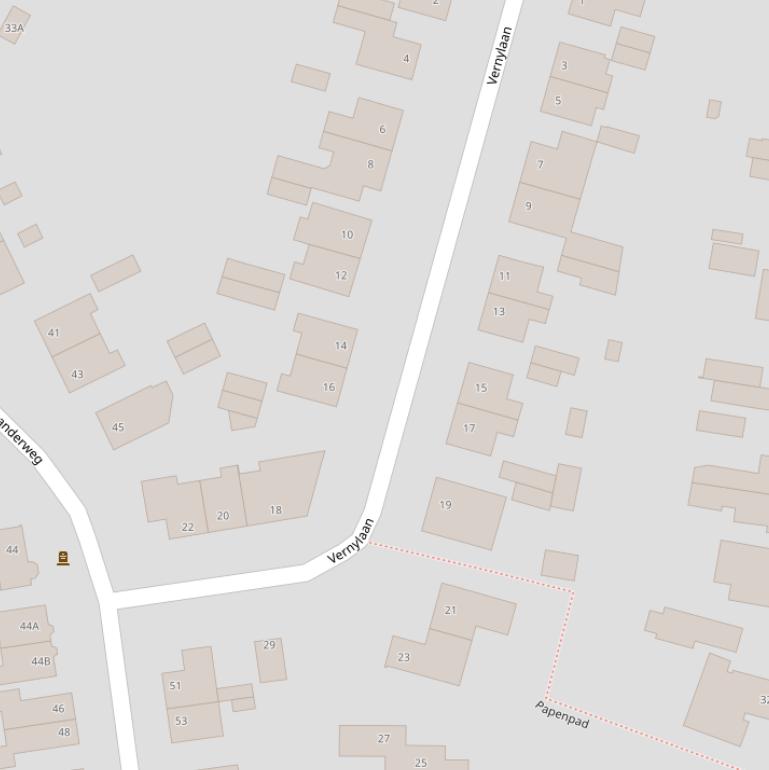 Kaart van de Vernylaan.