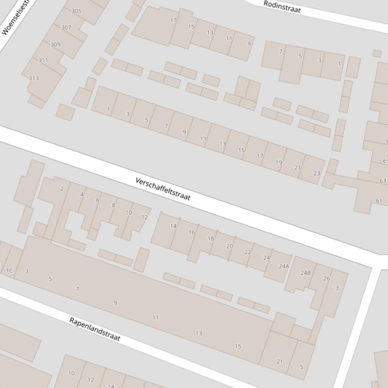 Kaart van de Verschaffeltstraat.