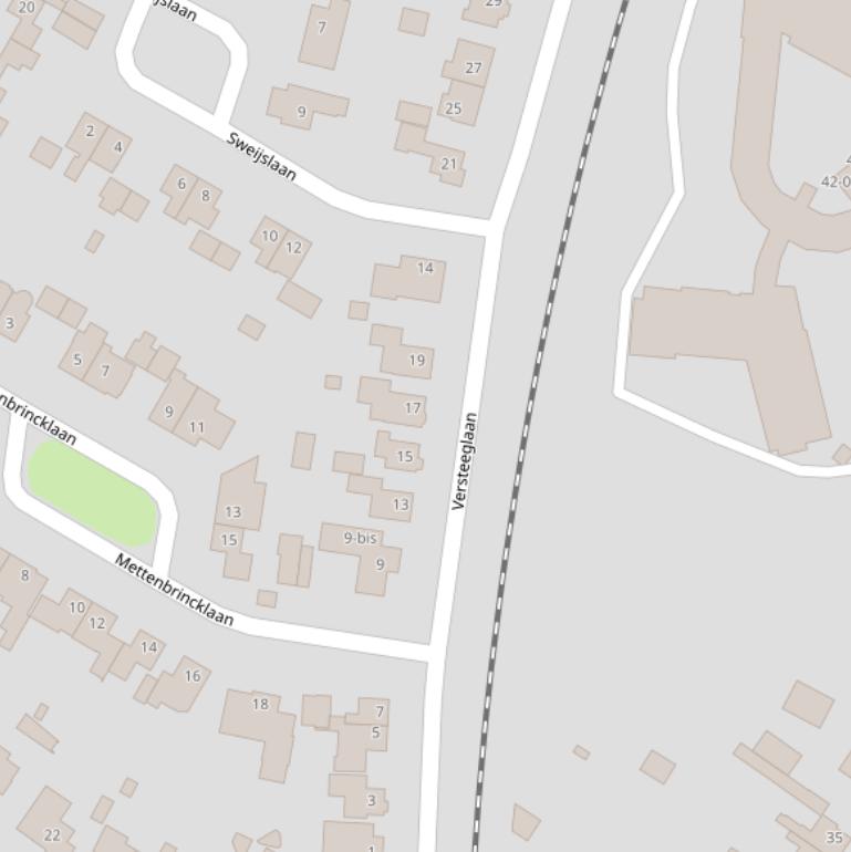 Kaart van de Versteeglaan.