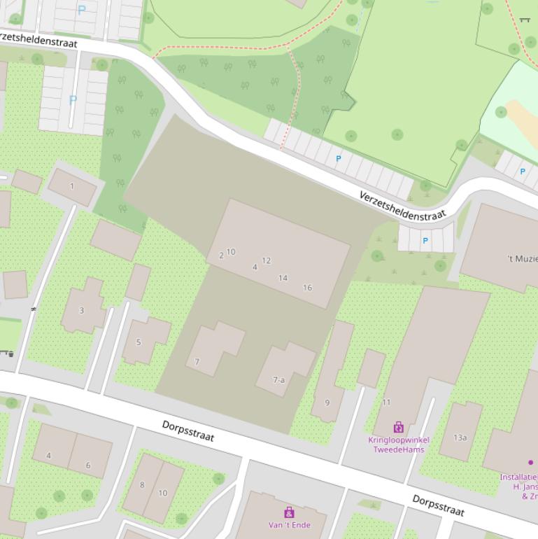 Kaart van de Verzetsheldenstraat.