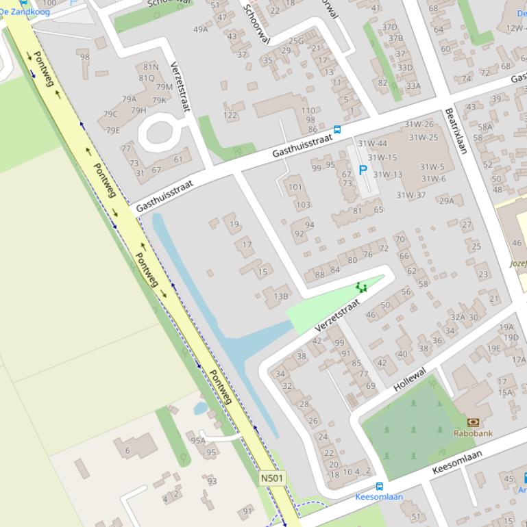 Kaart van de Verzetstraat.