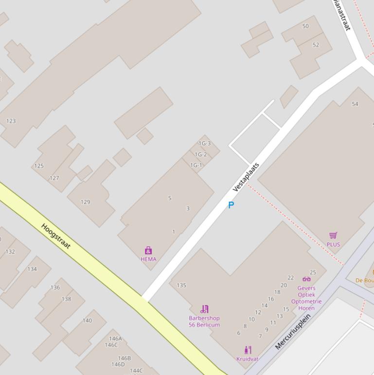 Kaart van de Vestaplaats.