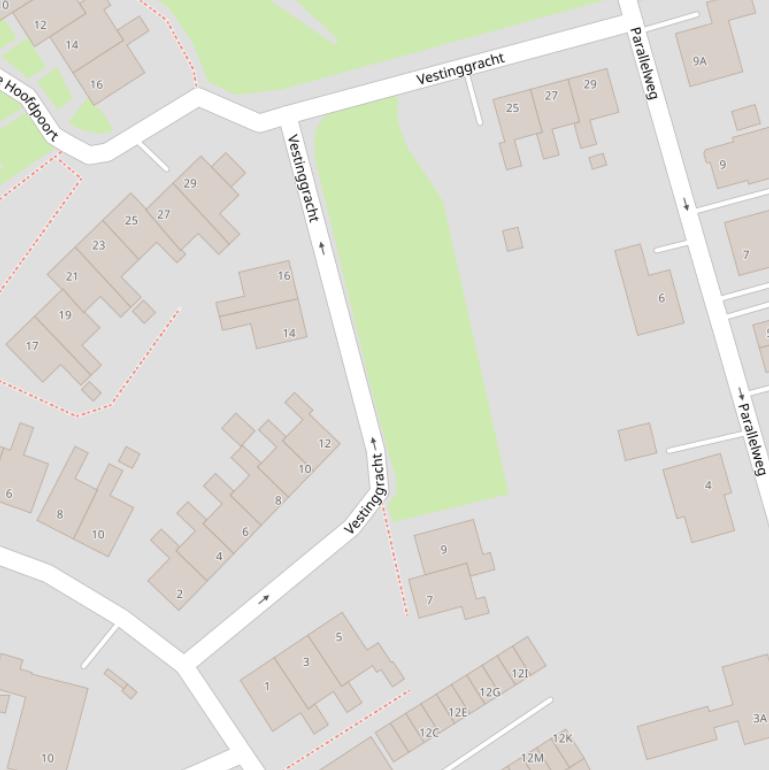 Kaart van de Vestinggracht.