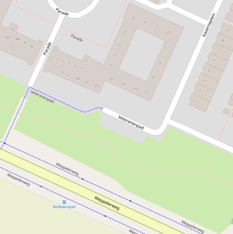 Kaart van het Veteranenpad.