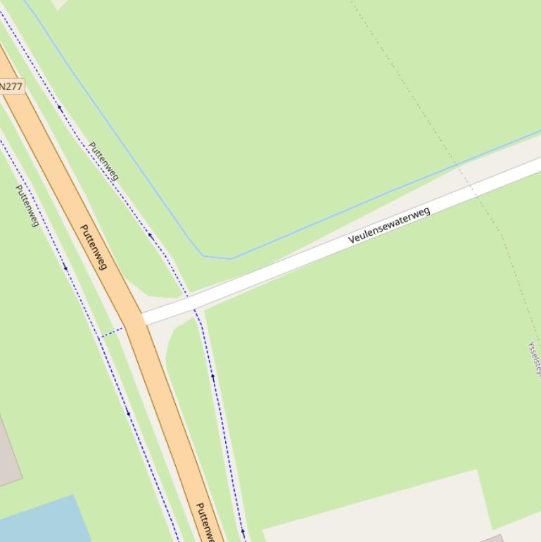 Kaart van de Veulensewaterweg.