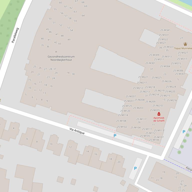 Kaart van  Via Antiqua.