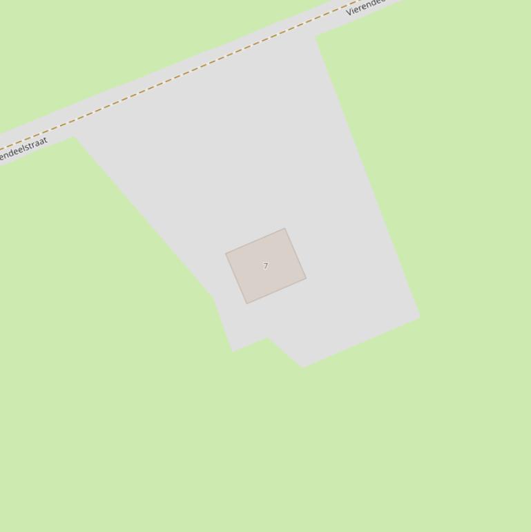 Kaart van de Vierendeelstraat.