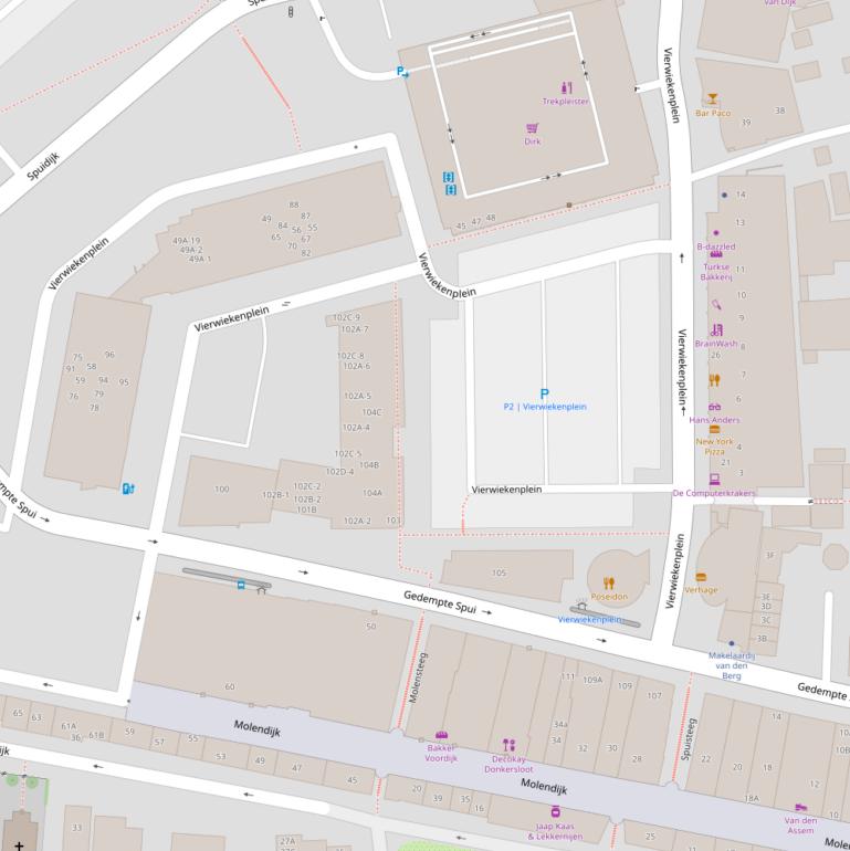 Kaart van het Vierwiekenplein.