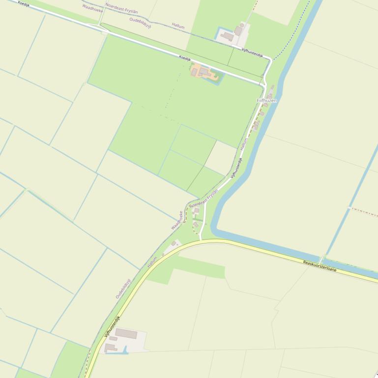 Kaart van de Vijfhuisterdijk.