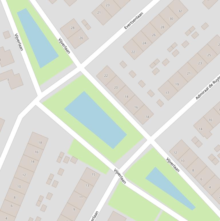 Kaart van de Vijverlaan.