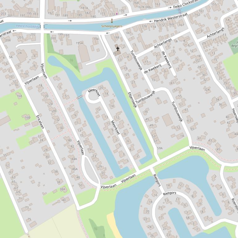 Kaart van de Vijverlaan.