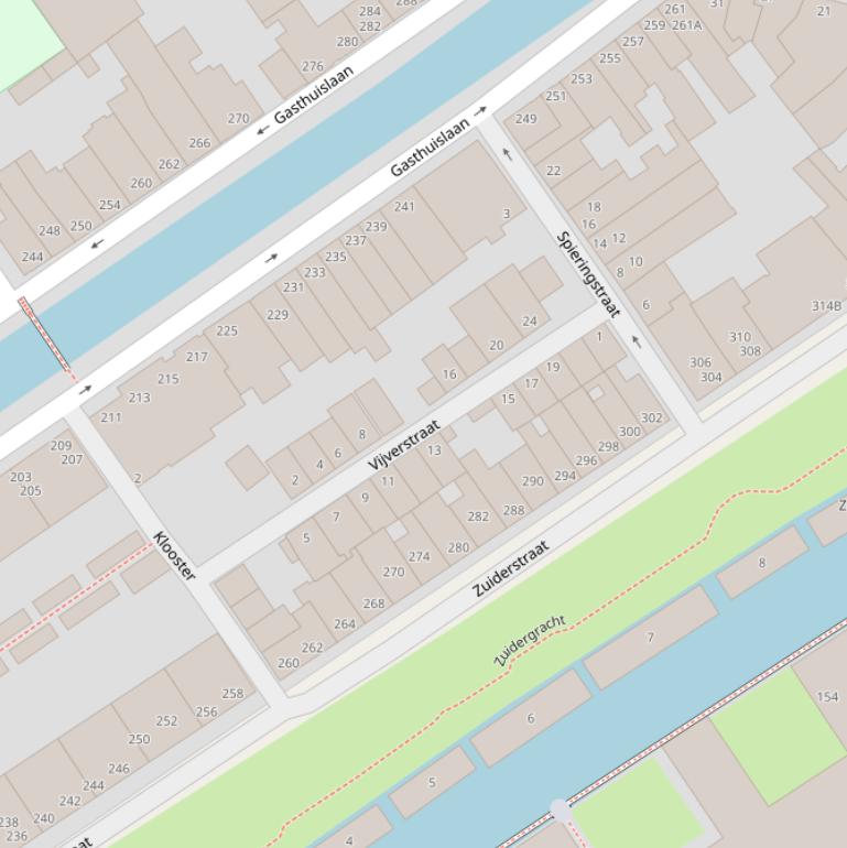 Kaart van de Vijverstraat.