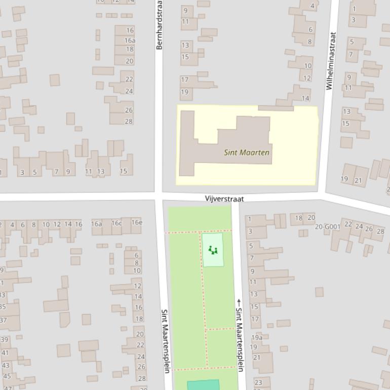 Kaart van de Vijverstraat.