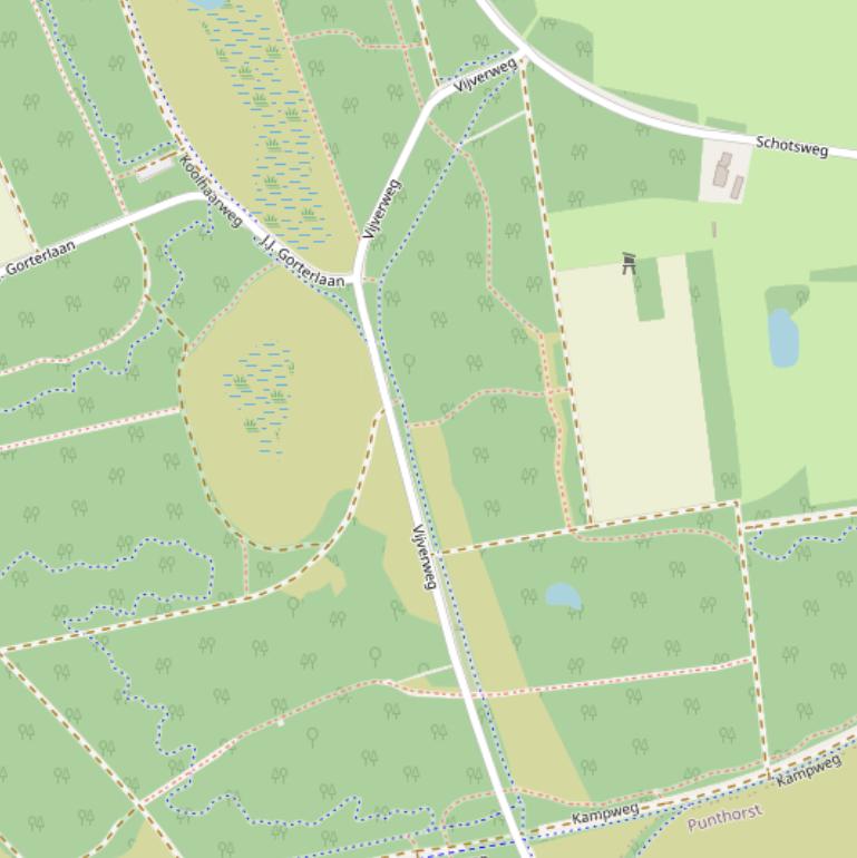 Kaart van de Vijverweg.