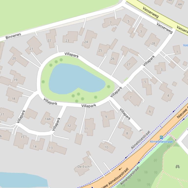 Kaart van het Villapark.