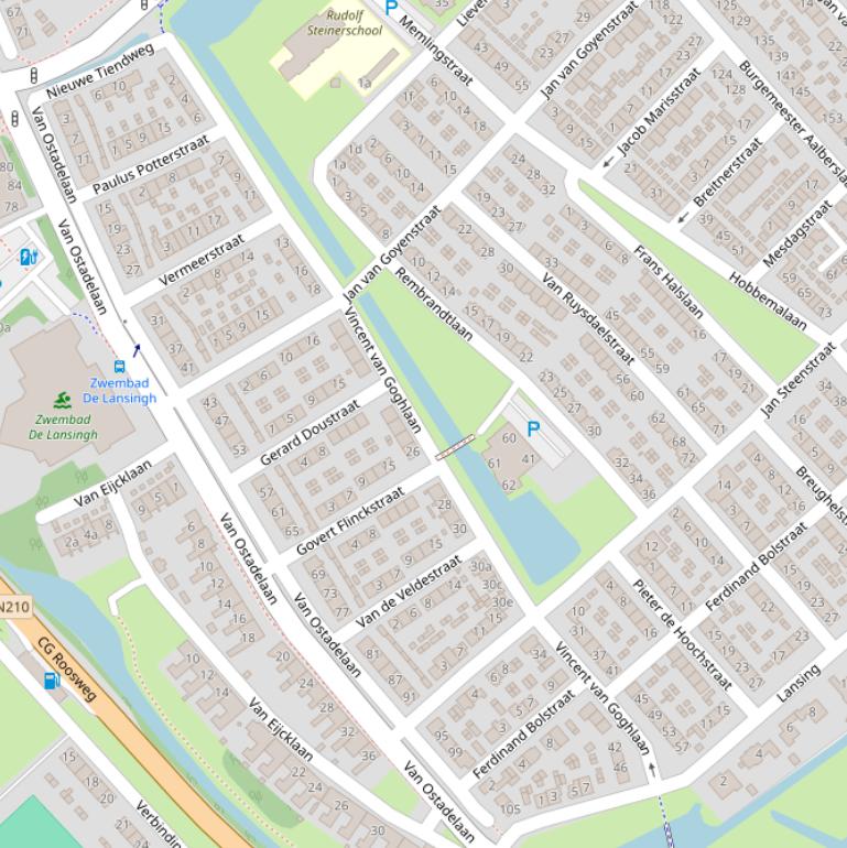 Kaart van de Vincent van Goghlaan.