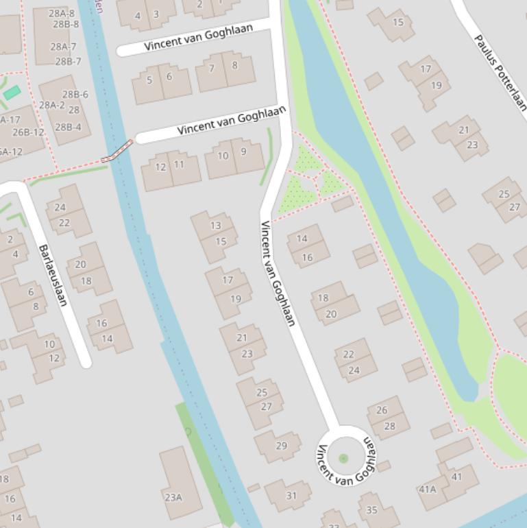Kaart van de Vincent van Goghlaan.