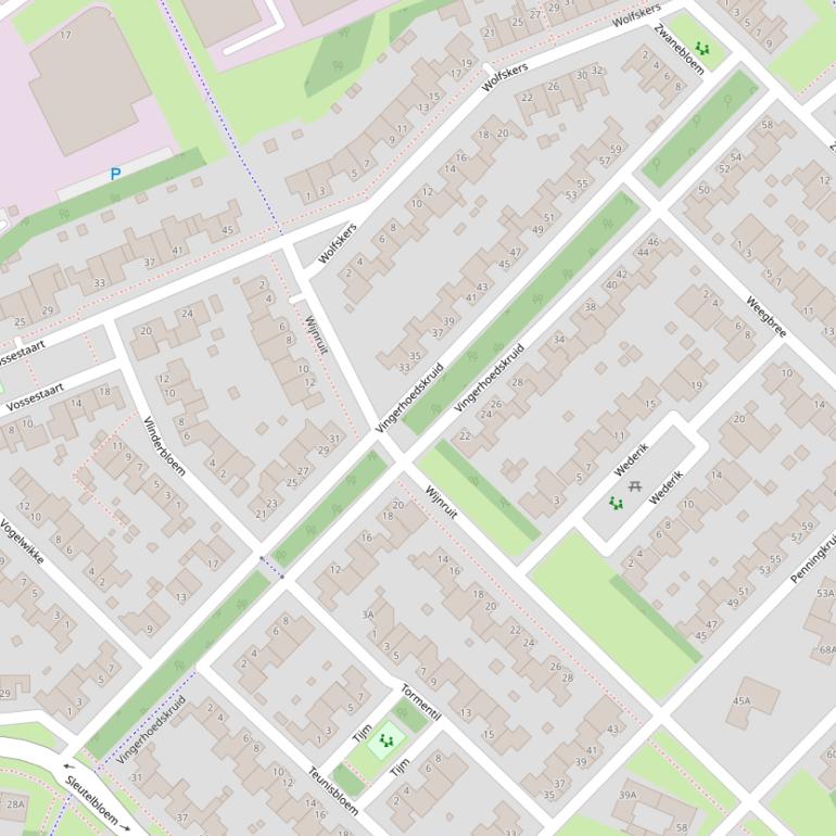 Kaart van  Vingerhoedskruid.