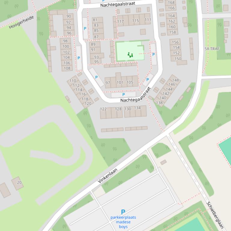 Kaart van de Vinkenlaan.