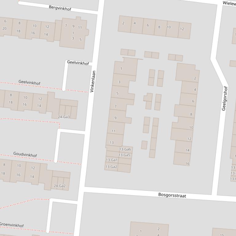 Kaart van de Vinkenlaan.