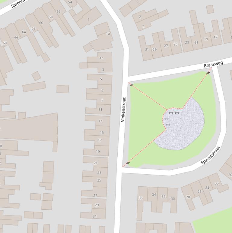 Kaart van de Vinkenstraat.