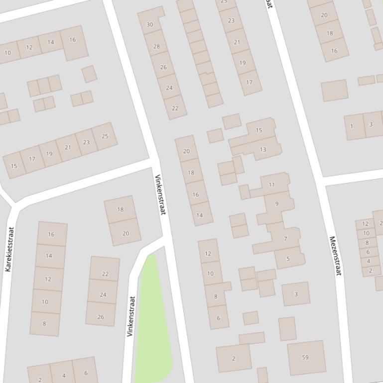 Kaart van de Vinkenstraat.