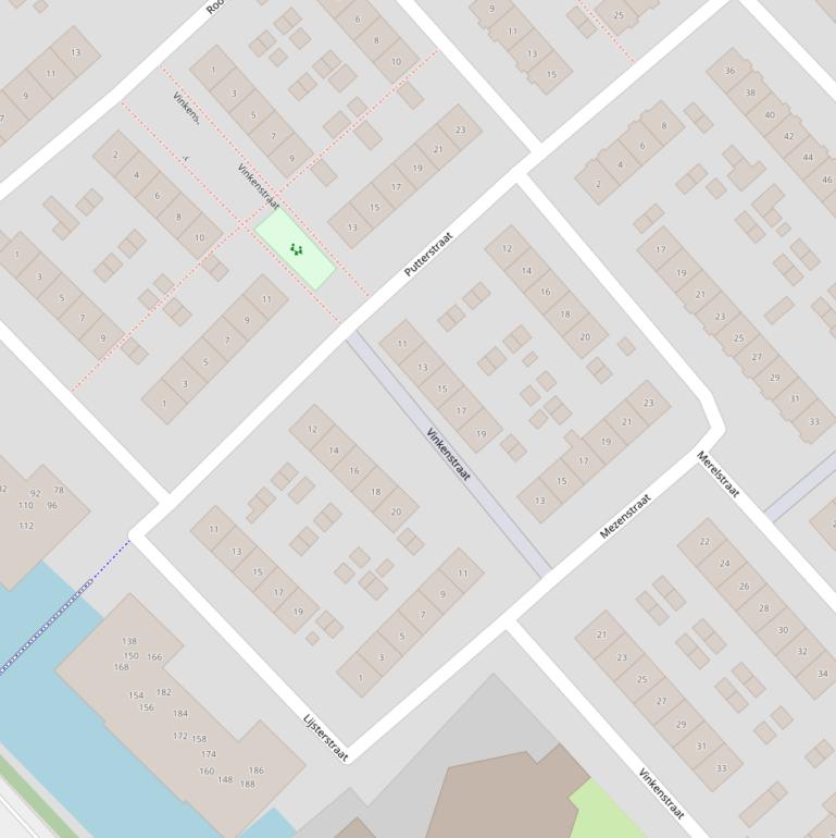 Kaart van de Vinkenstraat.