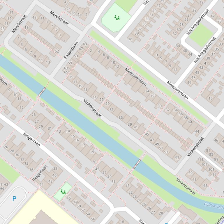 Kaart van de Vinkenstraat.