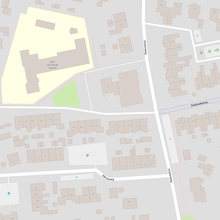 Kaart van de Vinkenweg.