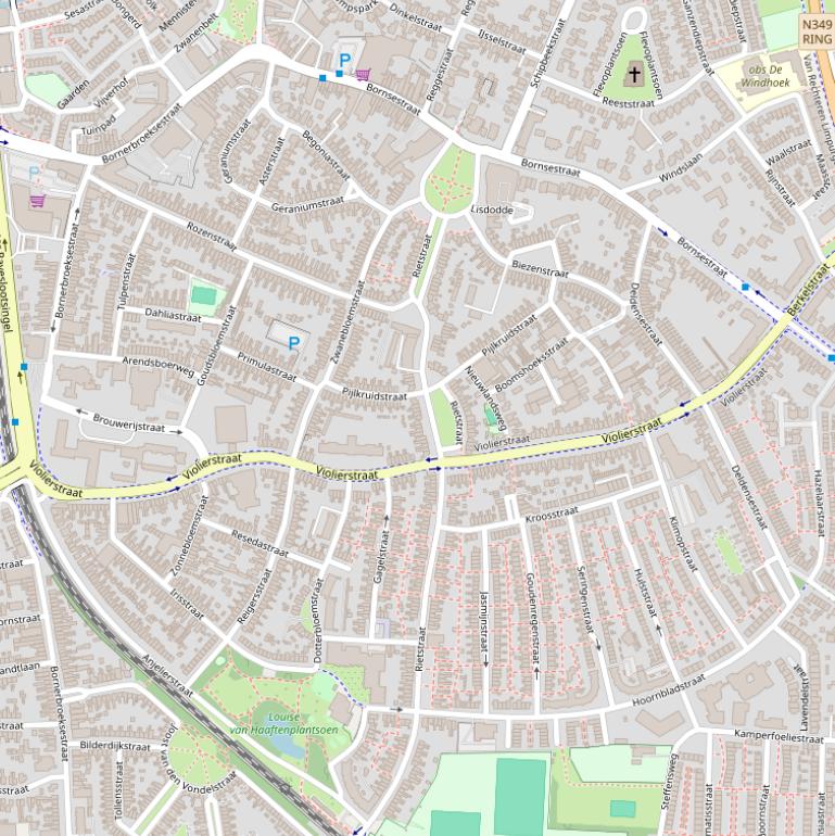 Kaart van de Violierstraat.